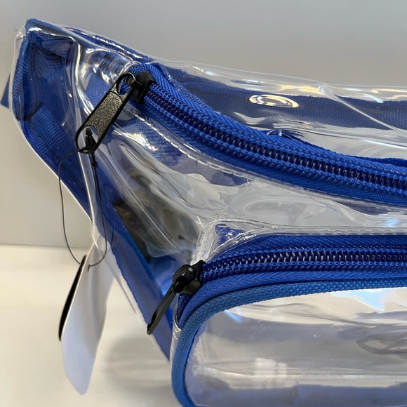 Clear/ Transparent Belt Bag/ Waist Bag- Blue Accents - Picture 7 of 11